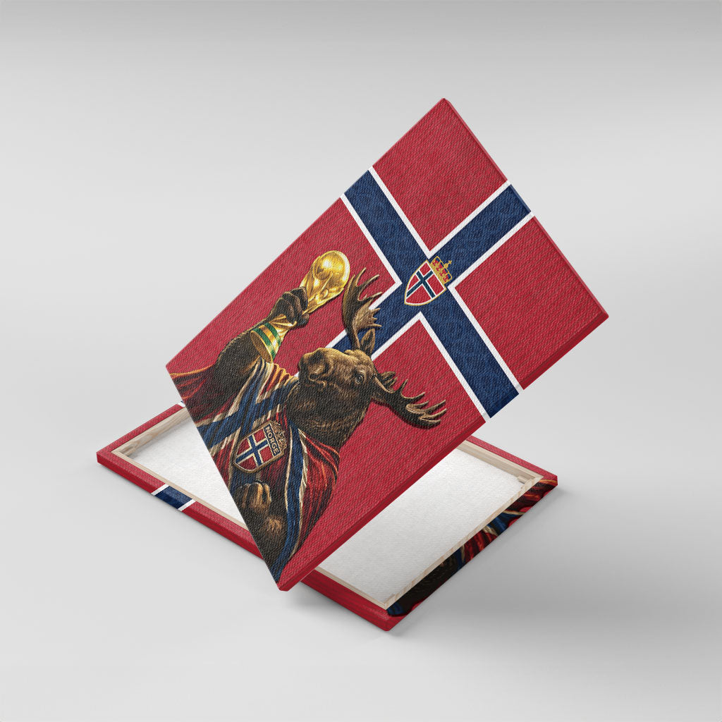 World Football 2026 Norway Canvas Wall Art Viking Moose Trophy Champion