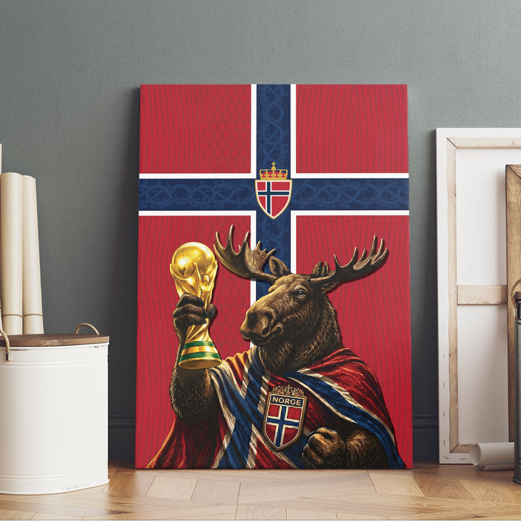World Football 2026 Norway Canvas Wall Art Viking Moose Trophy Champion