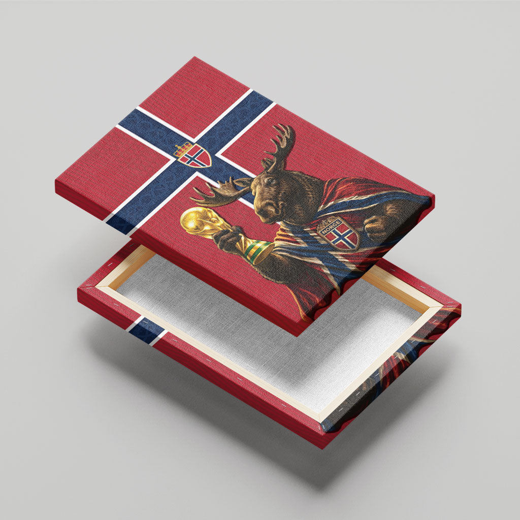 World Football 2026 Norway Canvas Wall Art Viking Moose Trophy Champion