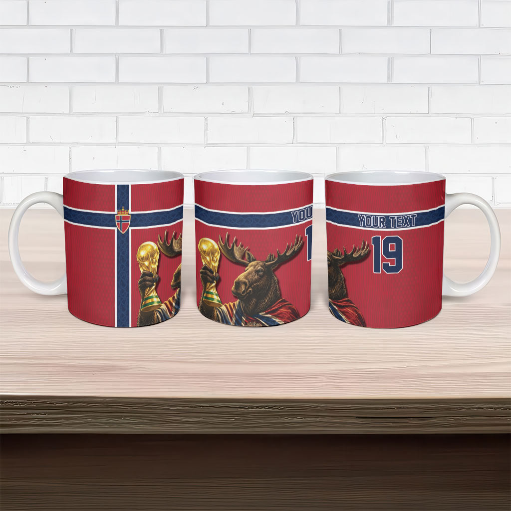Custom World Football 2026 Norway Ceramic Mug Viking Moose Trophy Champion