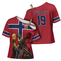 Custom World Football 2026 Norway Cross Shoulder Shirt Viking Moose Trophy Champion