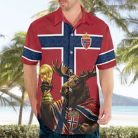 Custom World Football 2026 Norway Hawaiian Shirt Viking Moose Trophy Champion