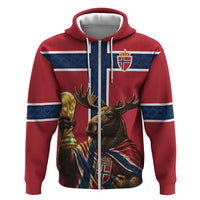 Custom World Football 2026 Norway Hoodie Viking Moose Trophy Champion