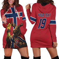 Custom World Football 2026 Norway Hoodie Dress Viking Moose Trophy Champion
