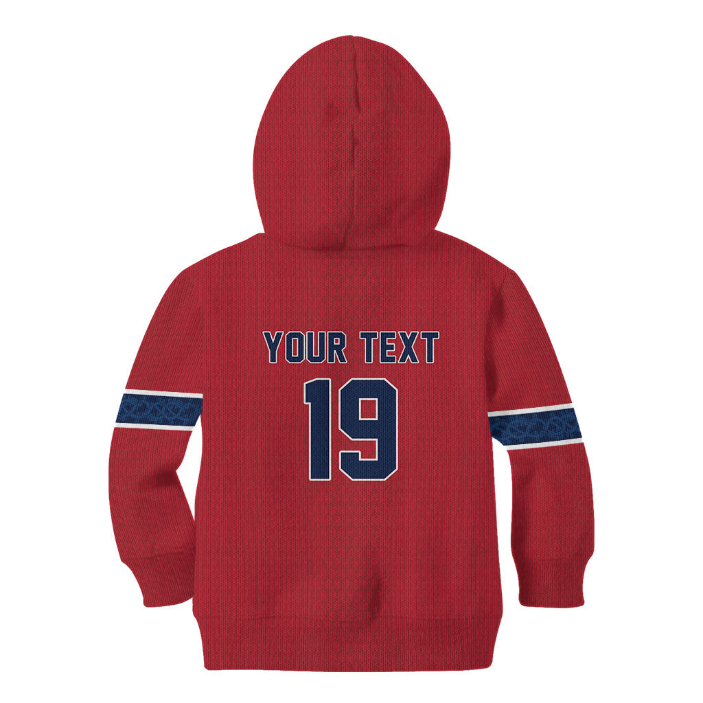 Custom World Football 2026 Norway Kid Hoodie Viking Moose Trophy Champion