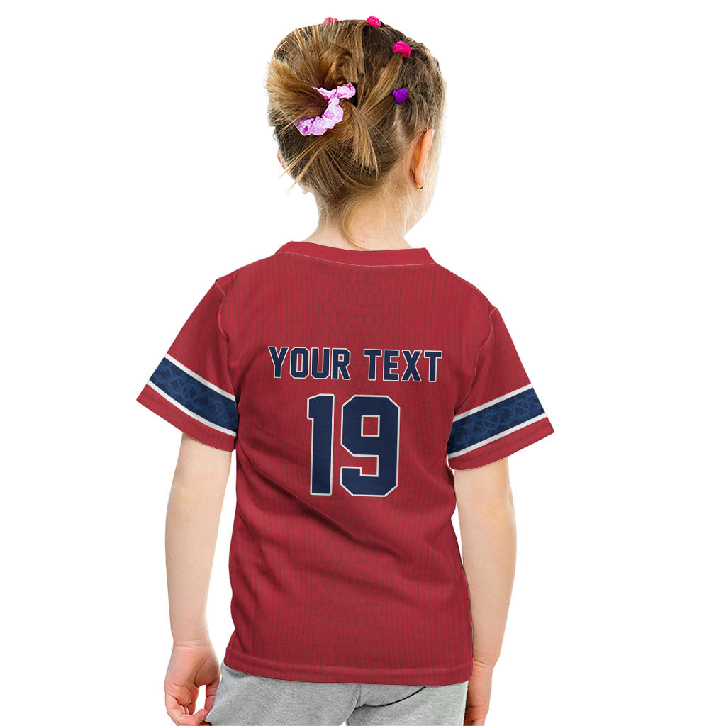 Custom World Football 2026 Norway Kid T Shirt Viking Moose Trophy Champion