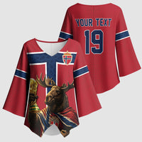 Custom World Football 2026 Norway Kimono Sleeve Blouse Viking Moose Trophy Champion