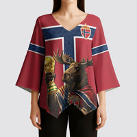 Custom World Football 2026 Norway Kimono Sleeve Blouse Viking Moose Trophy Champion