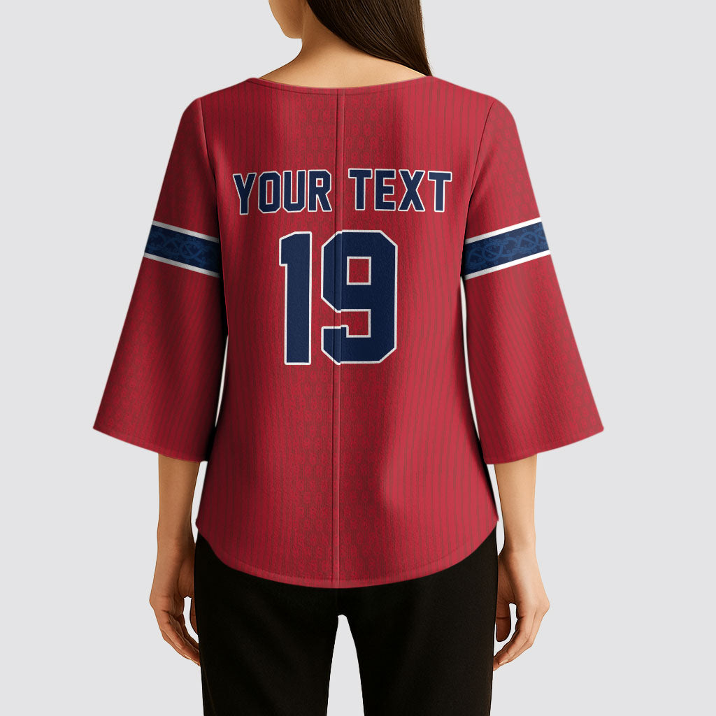 Custom World Football 2026 Norway Kimono Sleeve Blouse Viking Moose Trophy Champion