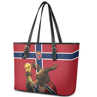 World Football 2026 Norway Leather Tote Bag Viking Moose Trophy Champion