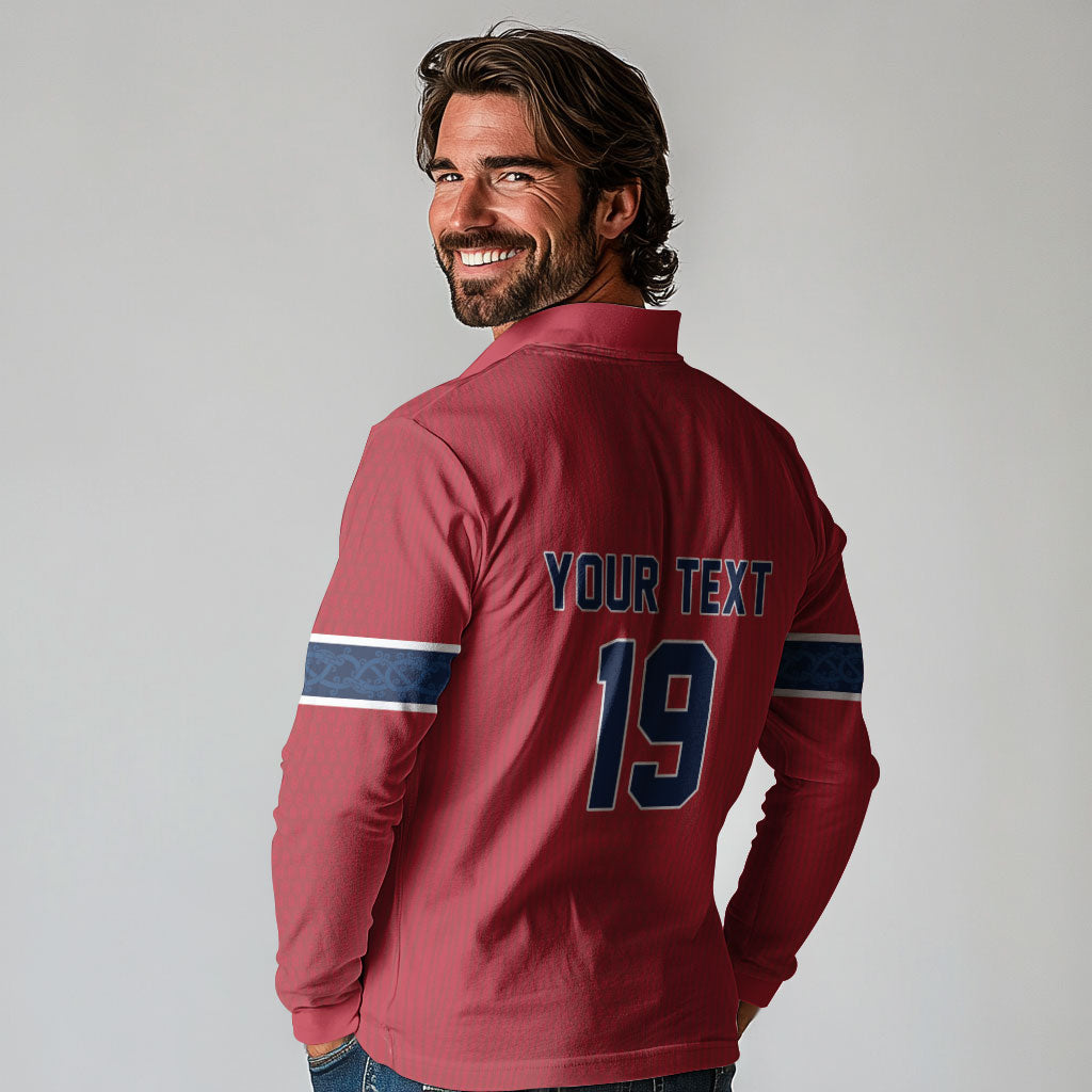 Custom World Football 2026 Norway Long Sleeve Polo Shirt Viking Moose Trophy Champion