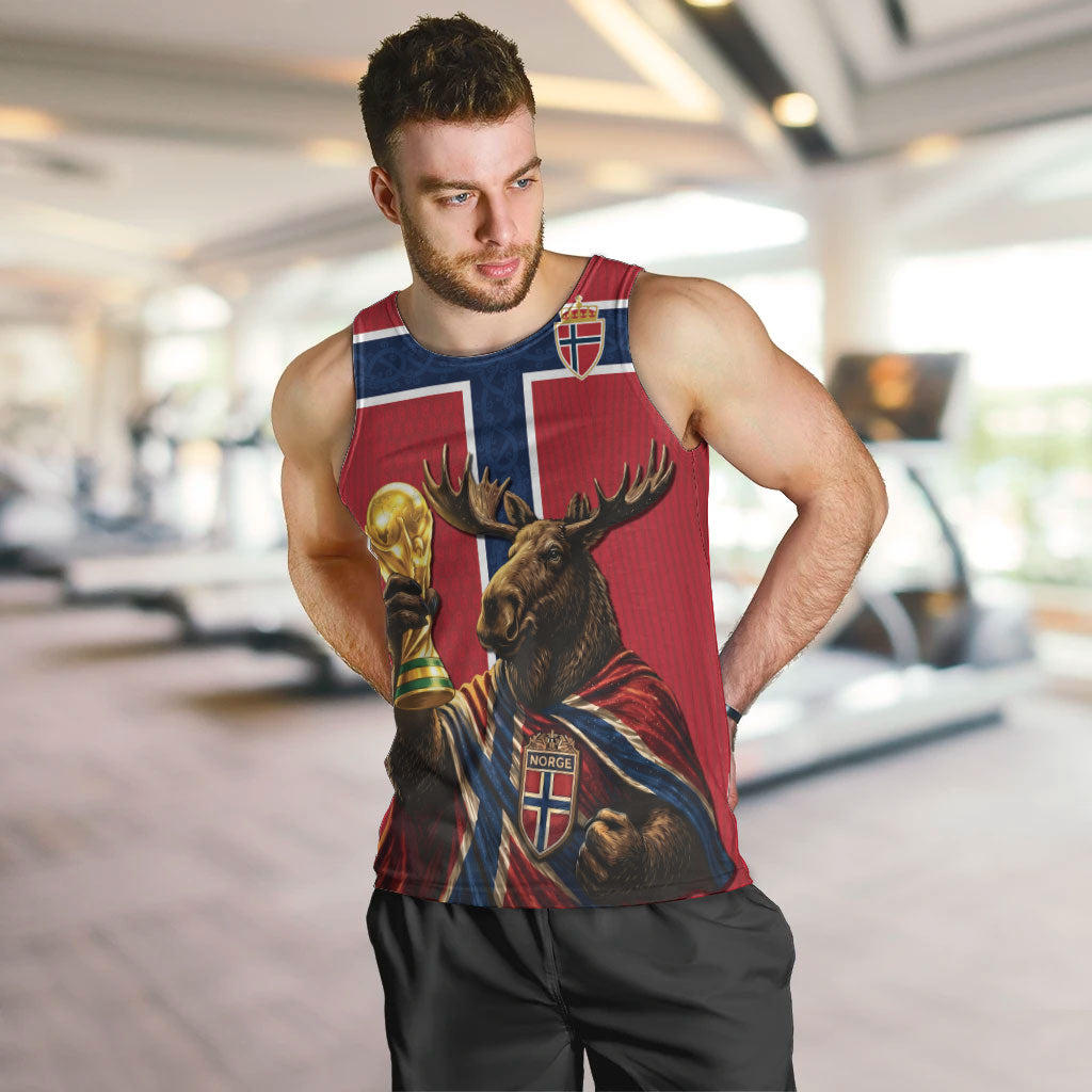 Custom World Football 2026 Norway Men Tank Top Viking Moose Trophy Champion
