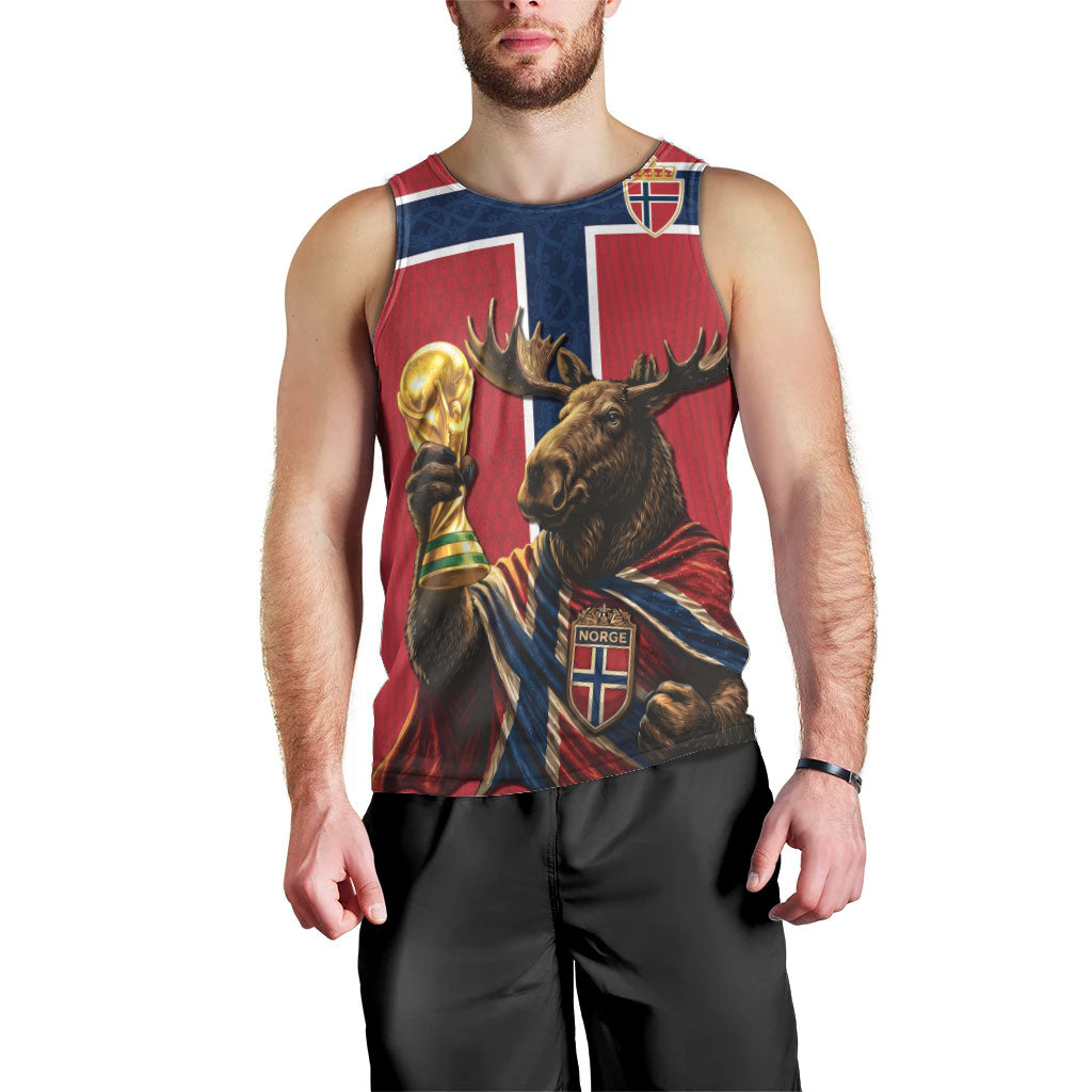 Custom World Football 2026 Norway Men Tank Top Viking Moose Trophy Champion