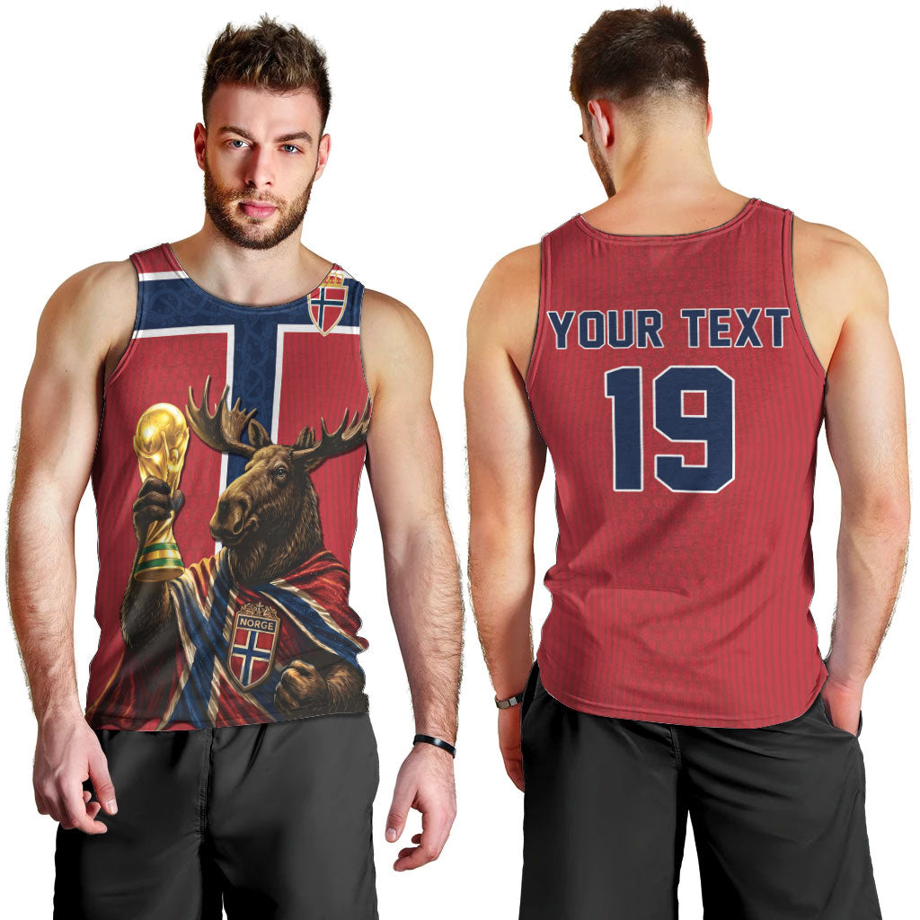 Custom World Football 2026 Norway Men Tank Top Viking Moose Trophy Champion