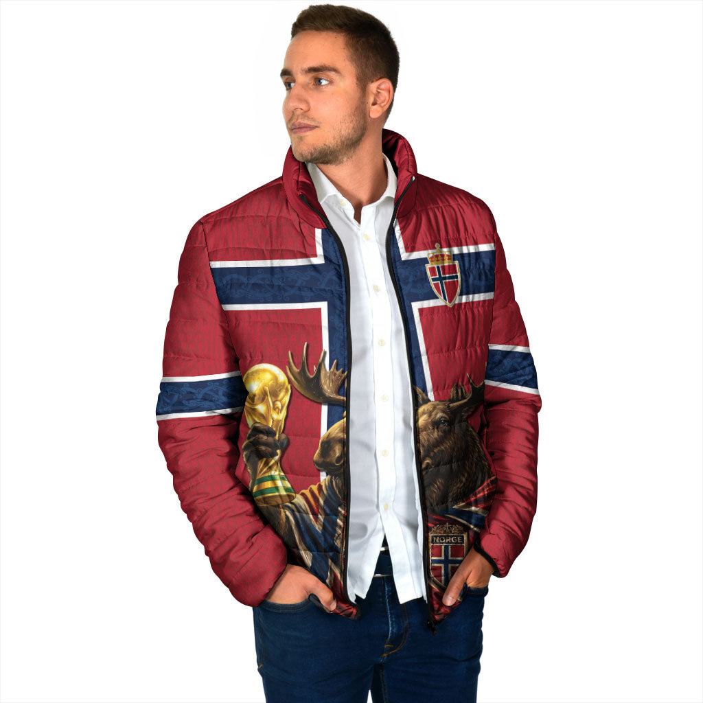 Custom World Football 2026 Norway Padded Jacket Viking Moose Trophy Champion