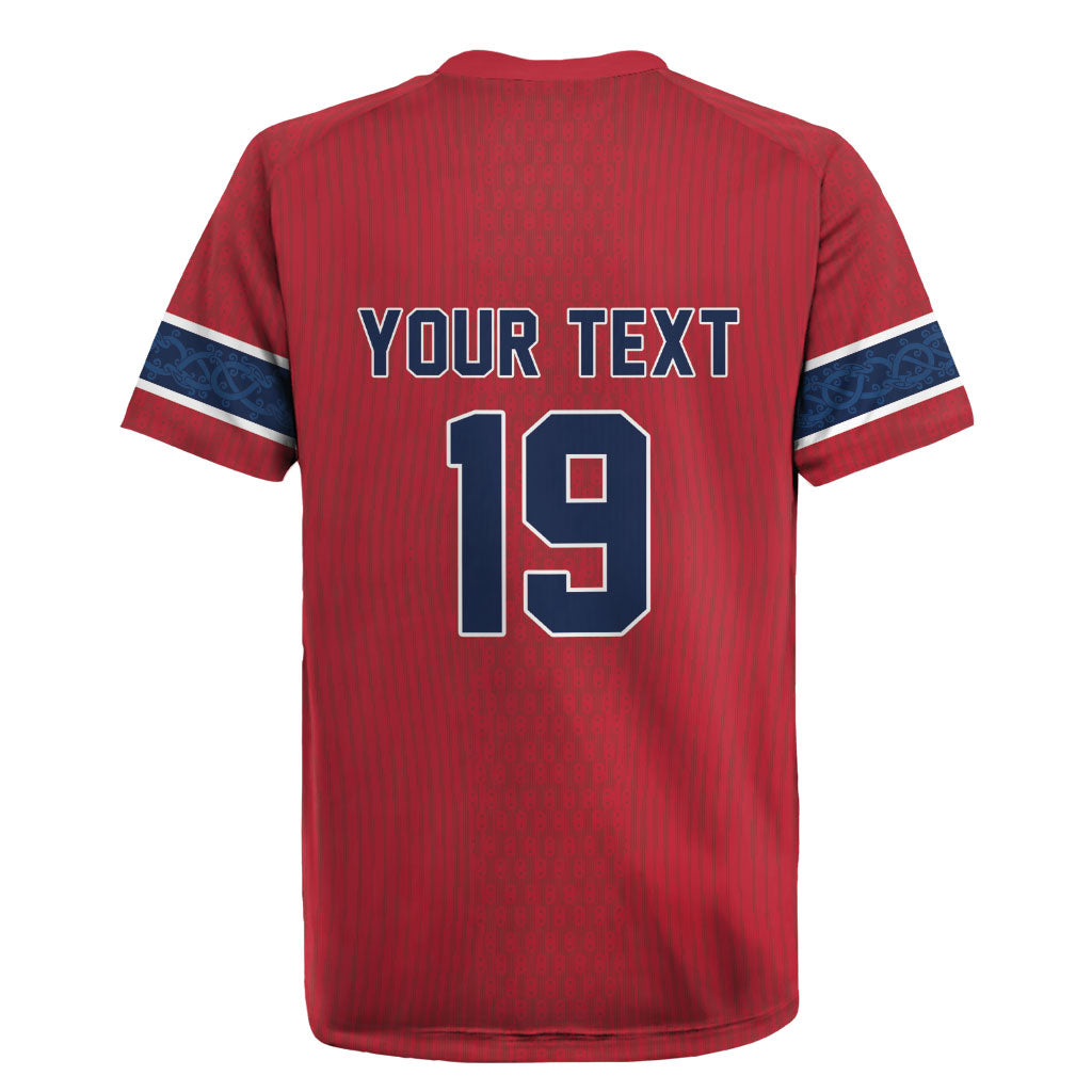 Custom World Football 2026 Norway Rugby Jersey Viking Moose Trophy Champion