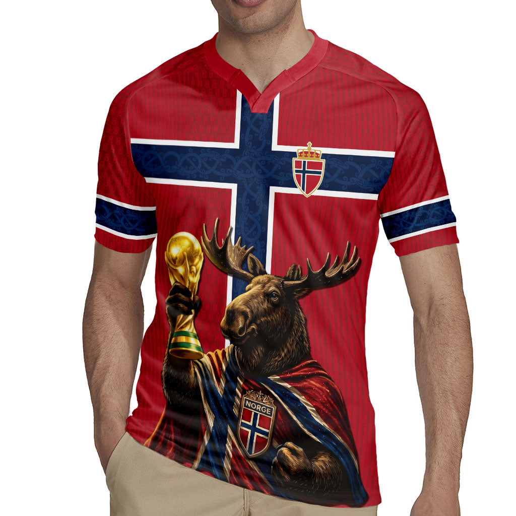 Custom World Football 2026 Norway Rugby Jersey Viking Moose Trophy Champion