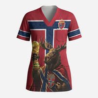 Custom World Football 2026 Norway Scrub Top Viking Moose Trophy Champion