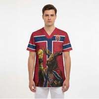 Custom World Football 2026 Norway Scrub Top Viking Moose Trophy Champion