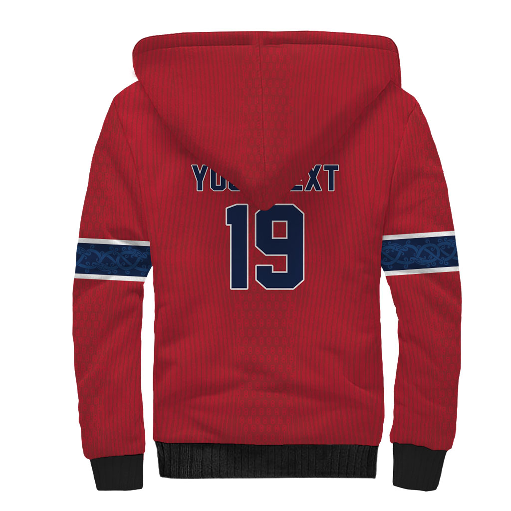 Custom World Football 2026 Norway Sherpa Hoodie Viking Moose Trophy Champion
