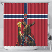 World Football 2026 Norway Shower Curtain Viking Moose Trophy Champion