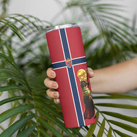 Custom World Football 2026 Norway Skinny Tumbler Viking Moose Trophy Champion