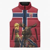 Custom World Football 2026 Norway Sleeveless Puffer Jacket Viking Moose Trophy Champion