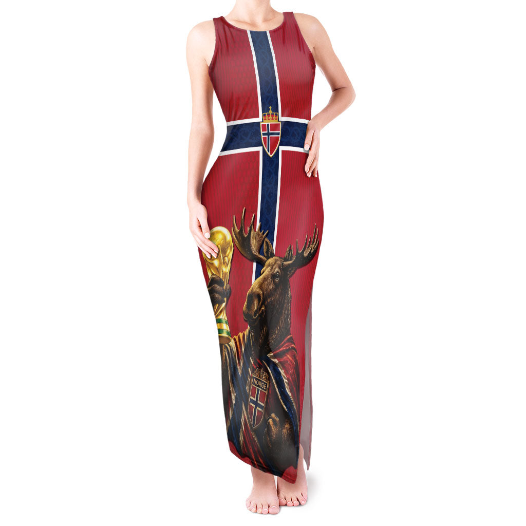 Custom World Football 2026 Norway Tank Maxi Dress Viking Moose Trophy Champion
