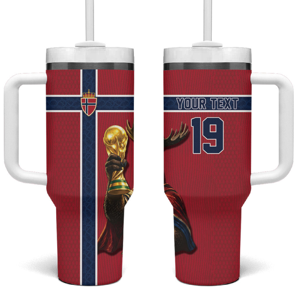 Custom World Football 2026 Norway Tumbler With Handle Viking Moose Trophy Champion