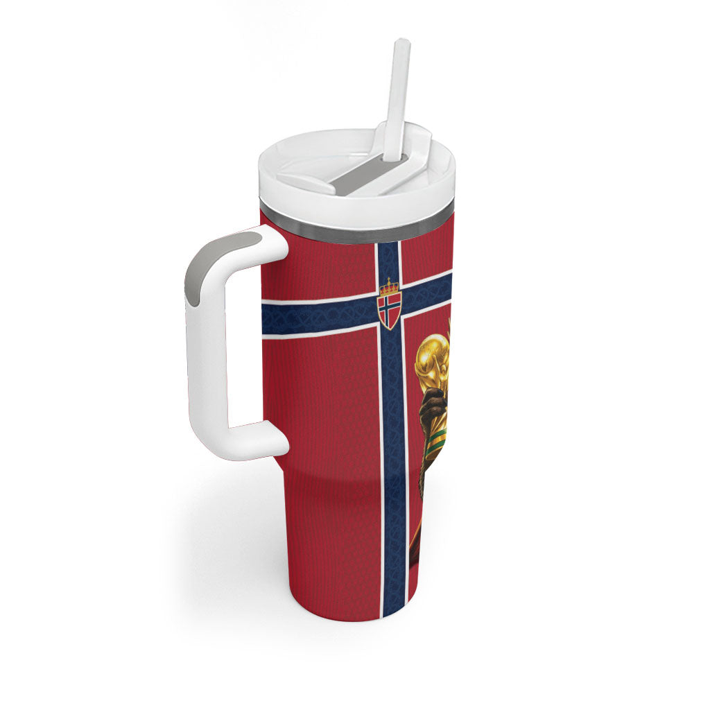 Custom World Football 2026 Norway Tumbler With Handle Viking Moose Trophy Champion