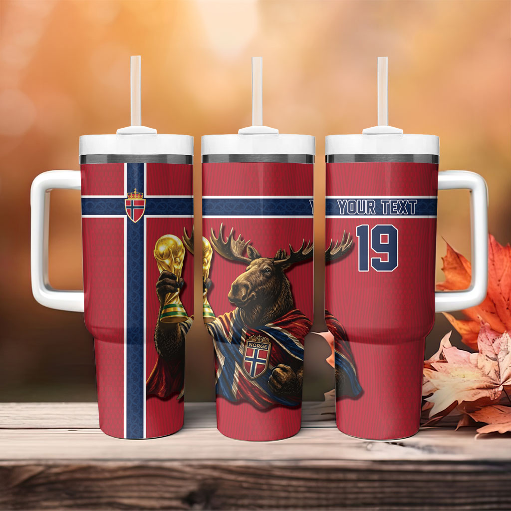 Custom World Football 2026 Norway Tumbler With Handle Viking Moose Trophy Champion