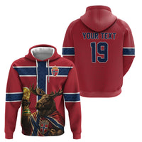 Custom World Football 2026 Norway Zip Hoodie Viking Moose Trophy Champion
