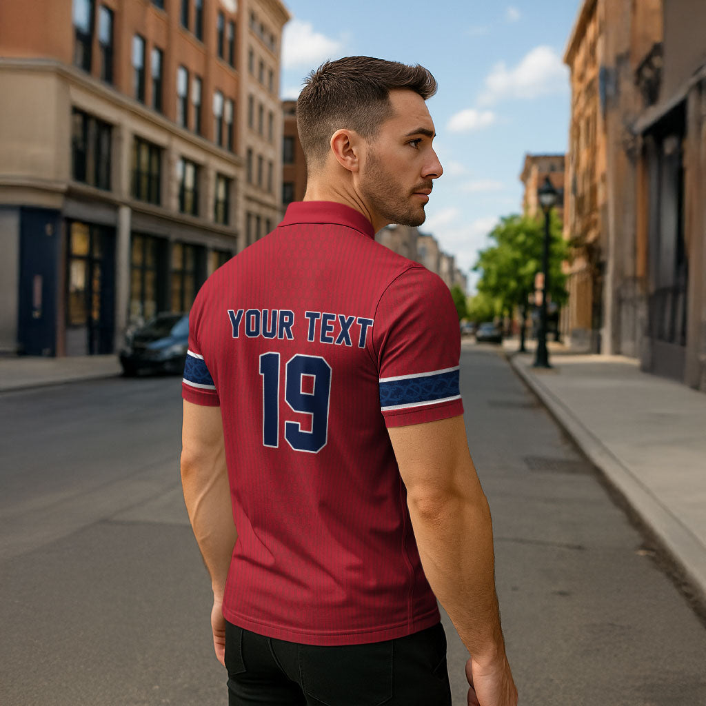 Custom World Football 2026 Norway Zipper Polo Shirt Viking Moose Trophy Champion