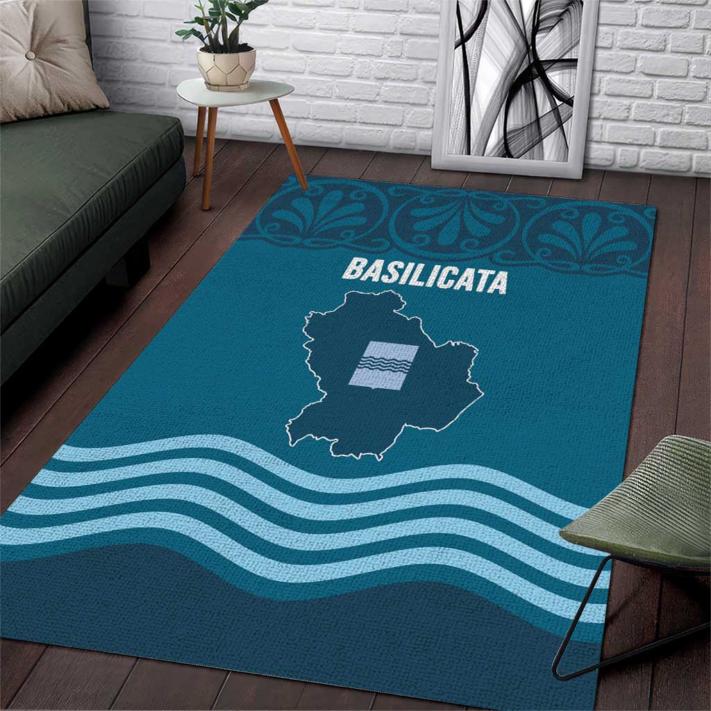 Italy Basilicata Area Rug Map With Flag Style - Wonder Print Shop