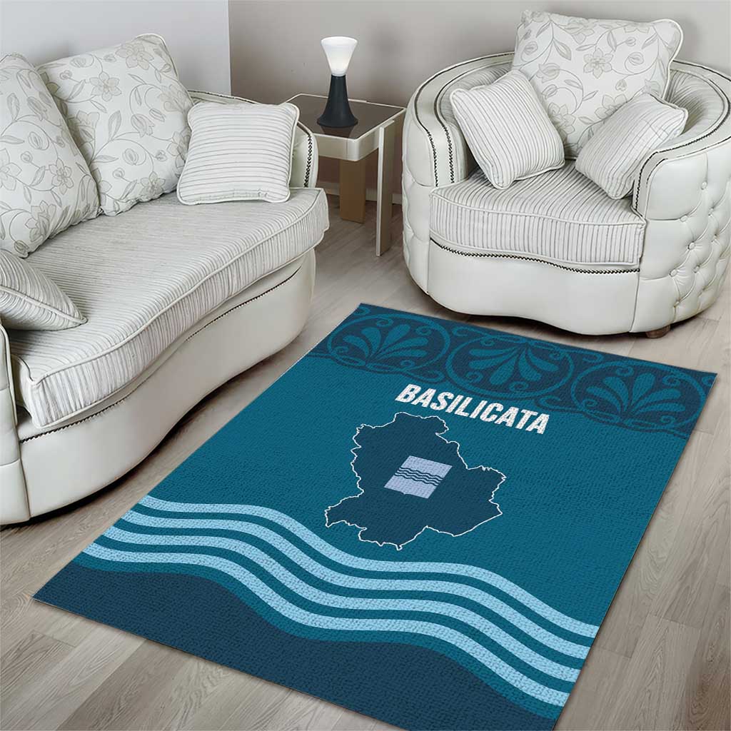 Italy Basilicata Area Rug Map With Flag Style - Wonder Print Shop