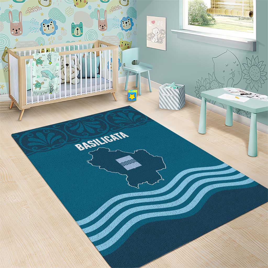 Italy Basilicata Area Rug Map With Flag Style - Wonder Print Shop