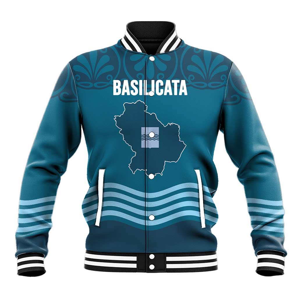 Italy Basilicata Baseball Jacket Map With Flag Style - Wonder Print Shop