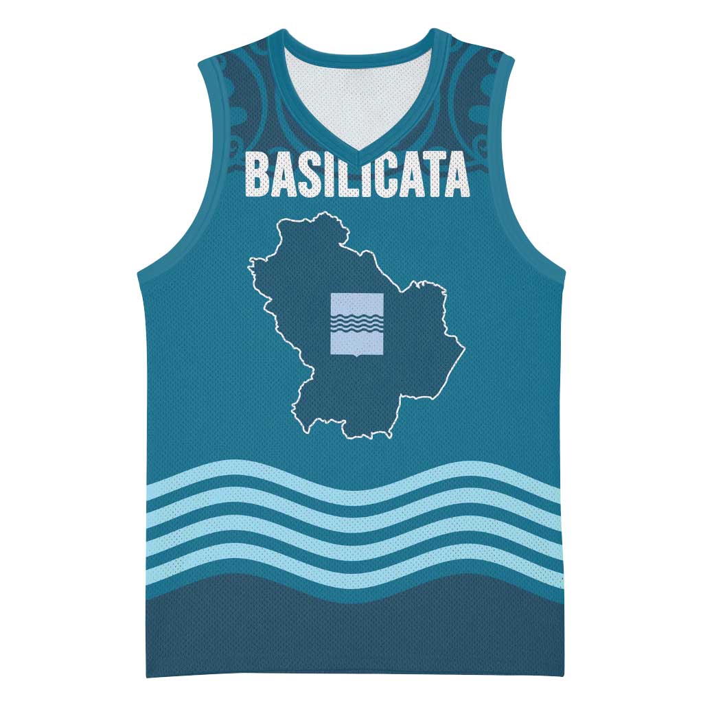 Italy Basilicata Basketball Jersey Map With Flag Style - Wonder Print Shop