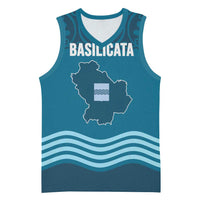 Italy Basilicata Basketball Jersey Map With Flag Style - Wonder Print Shop