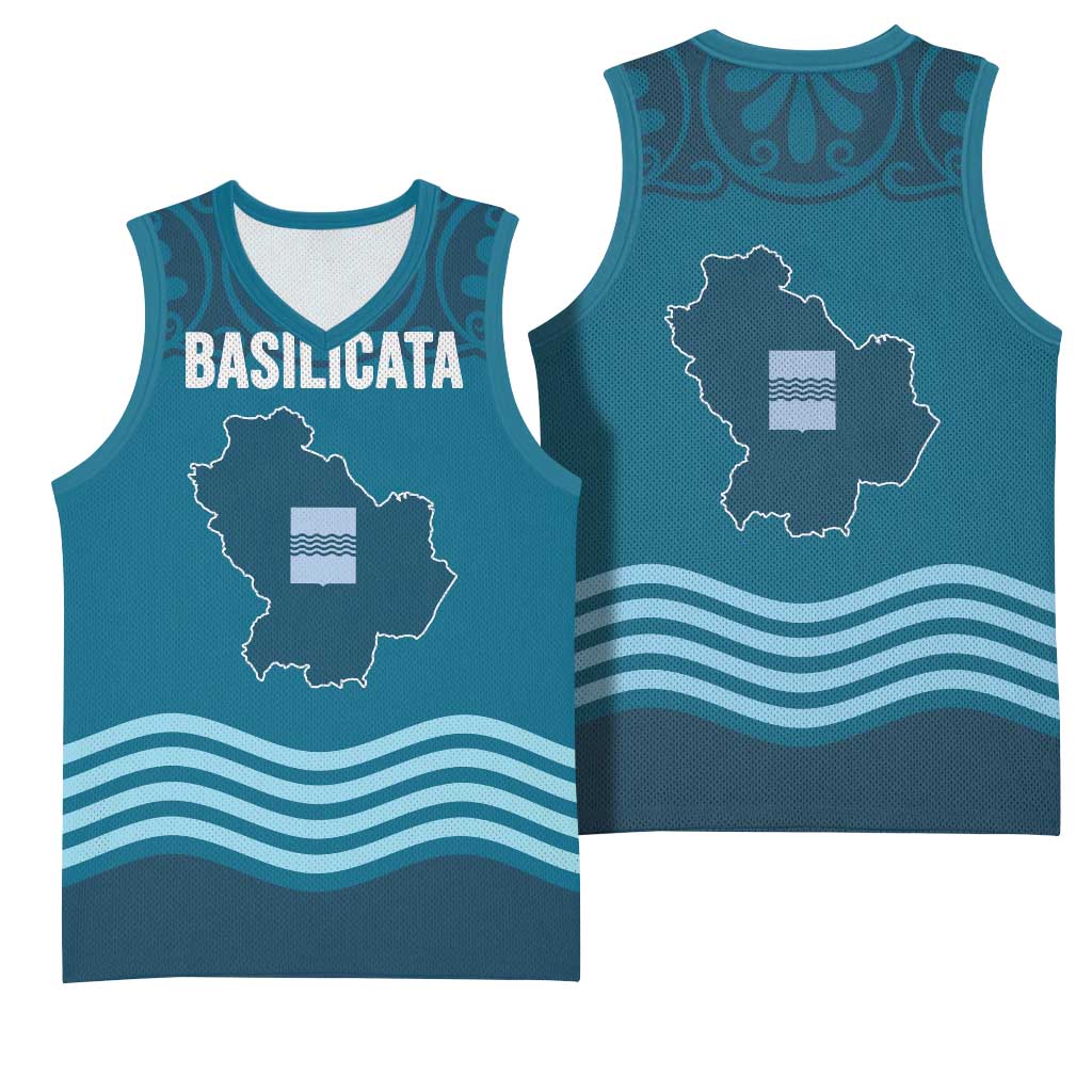 Italy Basilicata Basketball Jersey Map With Flag Style - Wonder Print Shop