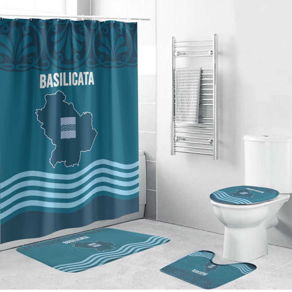 Italy Basilicata Bathroom Set Map With Flag Style - Wonder Print Shop
