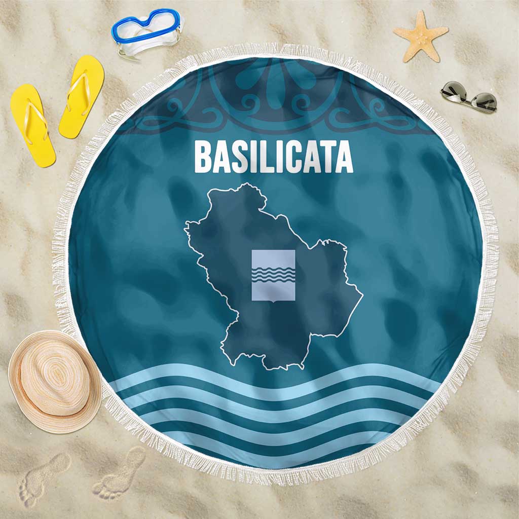 Italy Basilicata Beach Blanket Map With Flag Style - Wonder Print Shop