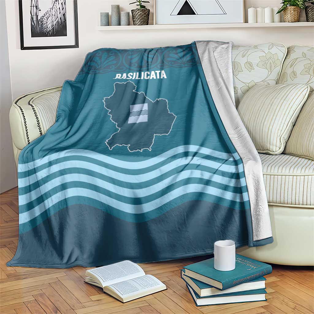 Italy Basilicata Blanket Map With Flag Style - Wonder Print Shop