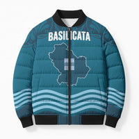 Italy Basilicata Bomber Puffer Jacket Map With Flag Style - Wonder Print Shop