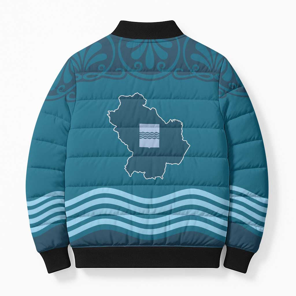 Italy Basilicata Bomber Puffer Jacket Map With Flag Style - Wonder Print Shop