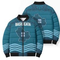 Italy Basilicata Bomber Puffer Jacket Map With Flag Style - Wonder Print Shop