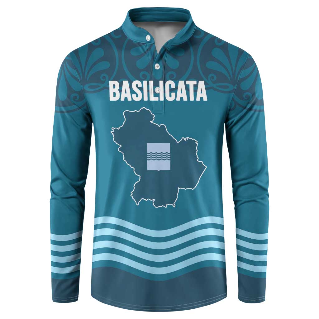 Italy Basilicata Button Sweatshirt Map With Flag Style - Wonder Print Shop