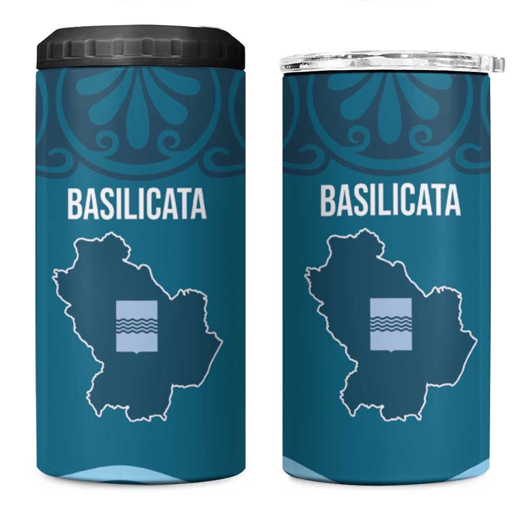 Italy Basilicata 4 in 1 Can Cooler Tumbler Map With Flag Style - Wonder Print Shop