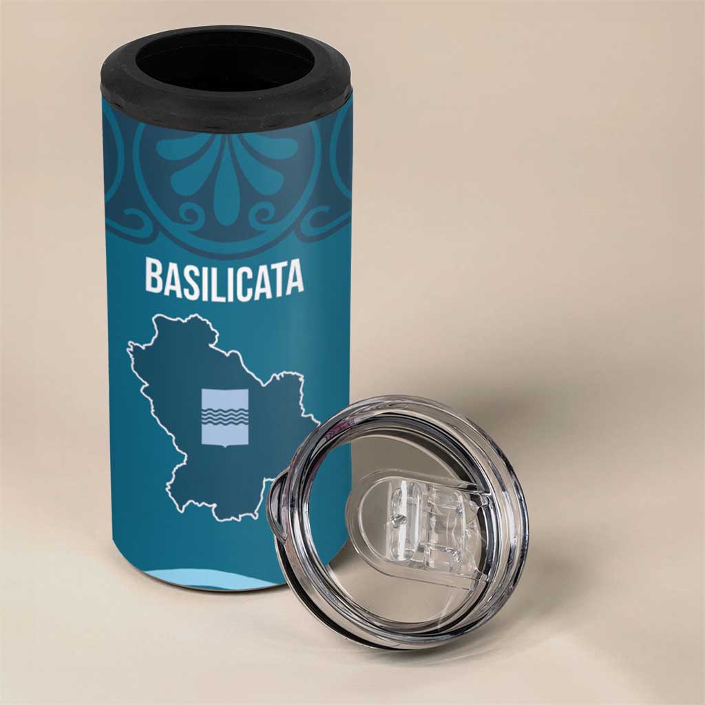 Italy Basilicata 4 in 1 Can Cooler Tumbler Map With Flag Style - Wonder Print Shop