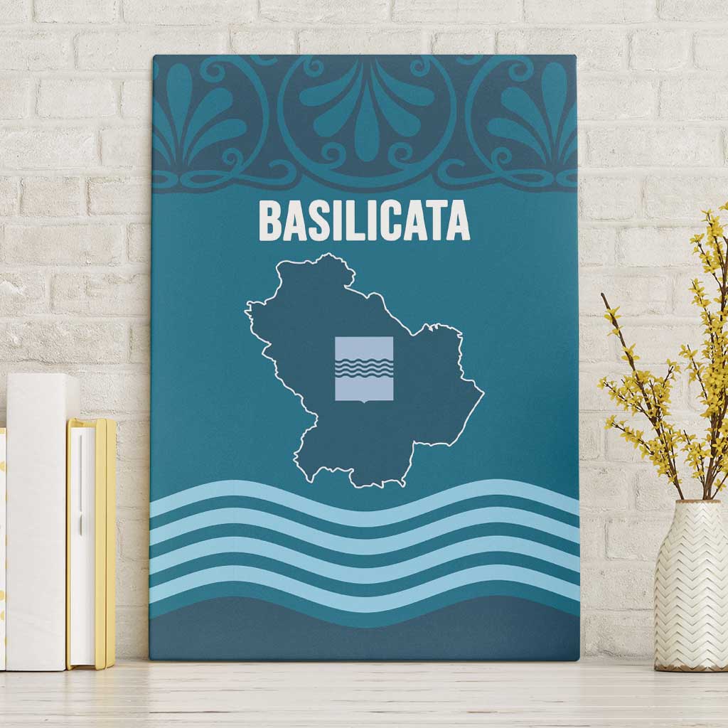 Italy Basilicata Canvas Wall Art Map With Flag Style - Wonder Print Shop